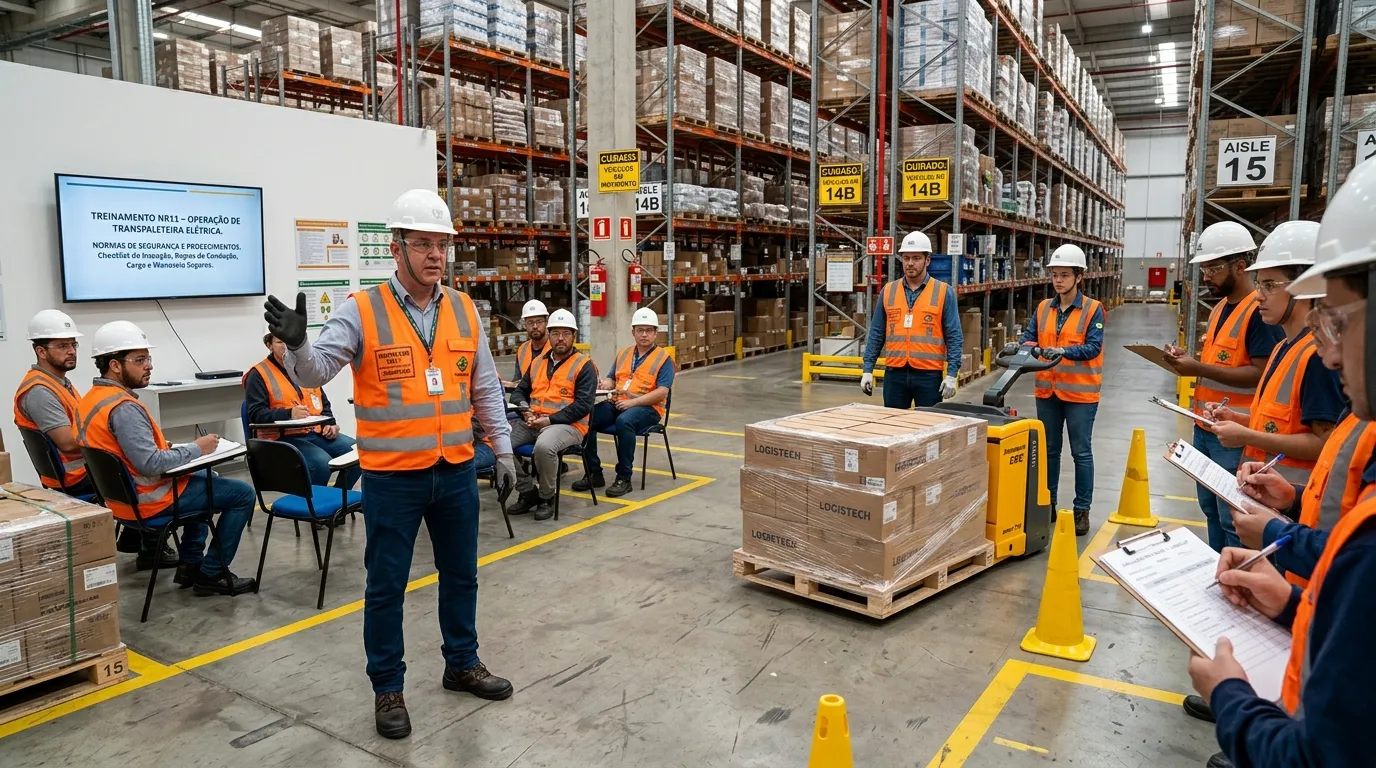 Capacitação técnica para instrutores de transpaleteira elétrica
