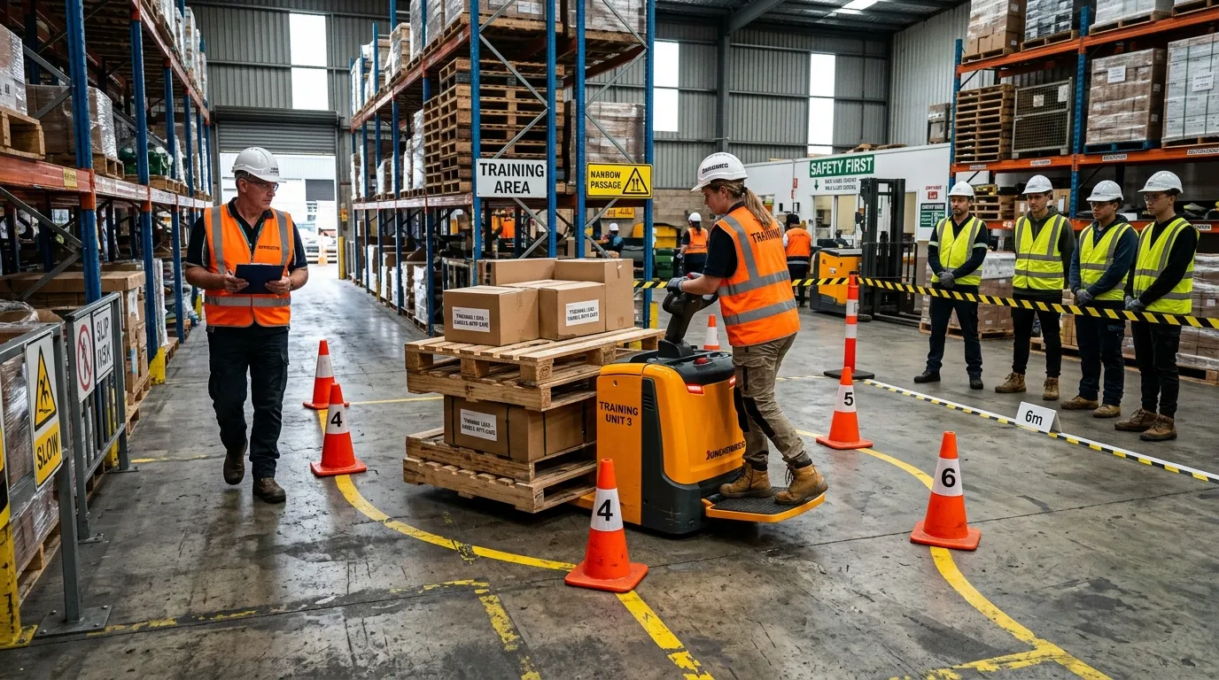 Treinamento conforme NR-11 para transpaleteira elétrica