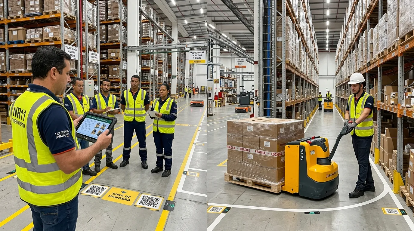 Capacitação prática para operadores de paleteira elétrica