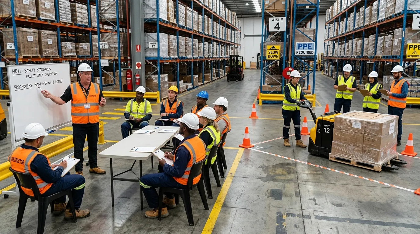 Prevenção de riscos na operação de paleteira elétrica