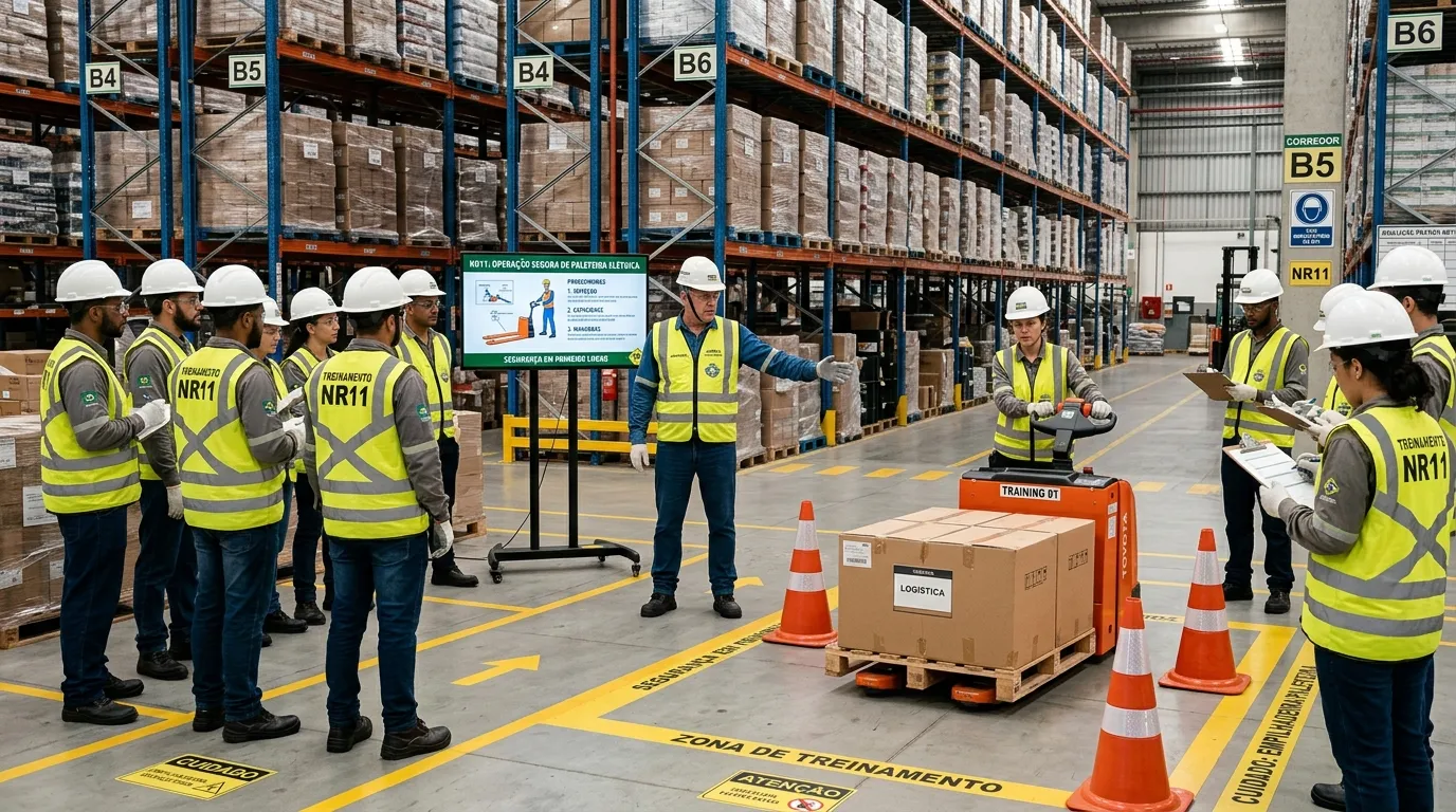 Prevenção de riscos na operação de paleteira conforme NR-11