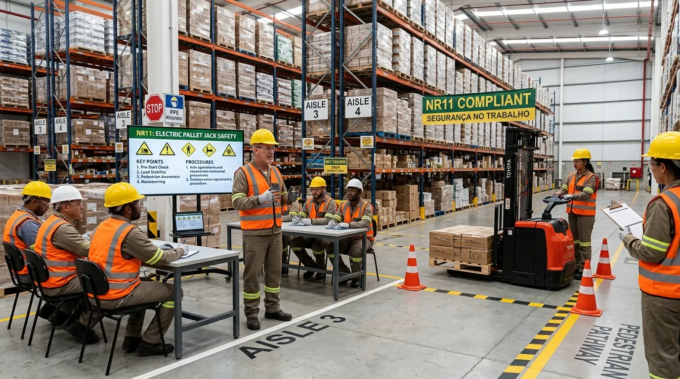Treinamento de reciclagem para operadores de paleteira