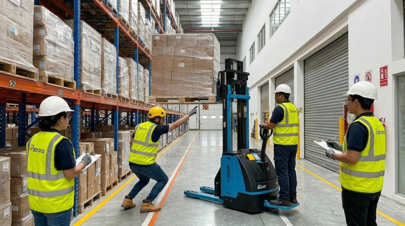 Prevenção de riscos na operação de transpaleteira patolada