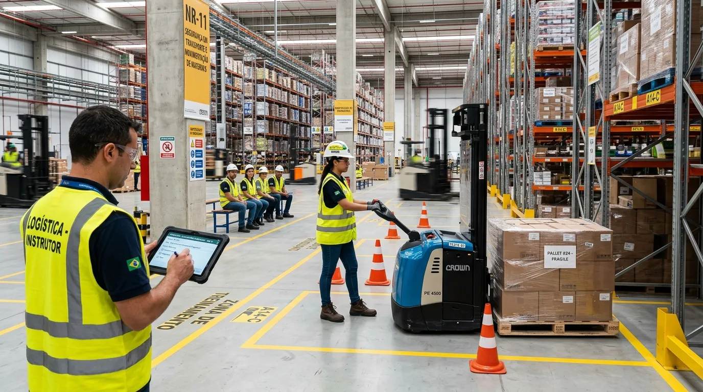 Normas NR-11 e NR-12 aplicadas em treinamento de paleteira elétrica