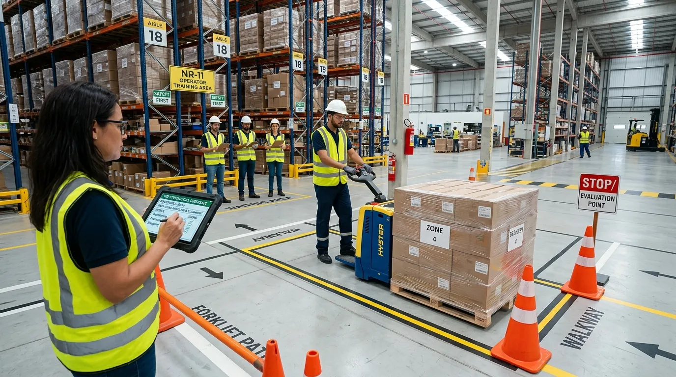 Prevenção de acidentes na operação de paleteira elétrica